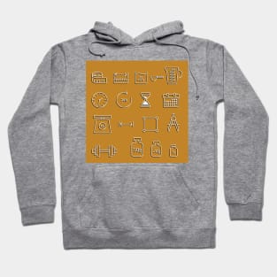 Set of measure included icons line Hoodie